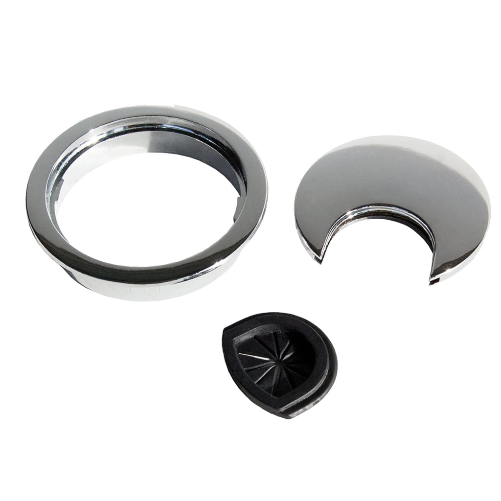 Passacavi Circolare 80 mm a Incasso Zama Cromo 7 Pezzi Emuca