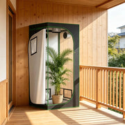 Serra da interno ULEVR 80x80x180 cm con telo Oxford 600D e struttura in acciaio, nero e verde