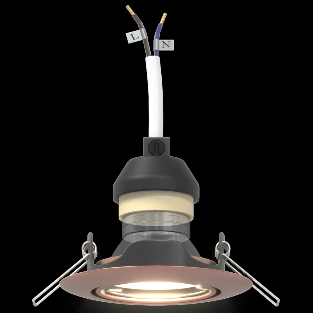 Faretti Incassati 6 pz Rotondi GU10 Rame Ã˜90 mm Acciaio