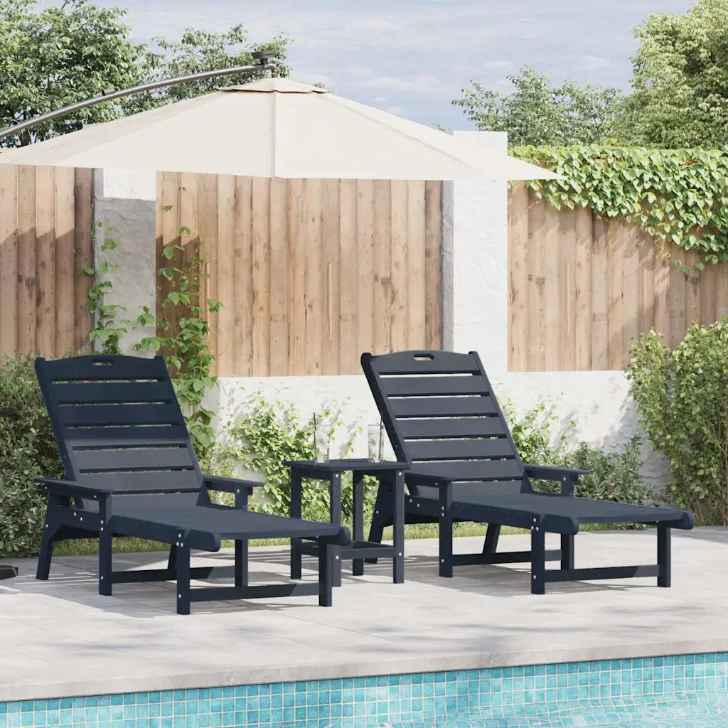 Lettino da sole 2 pcs Navy 195,5 x 53 x 98,5 cm Polietilene 3335851
