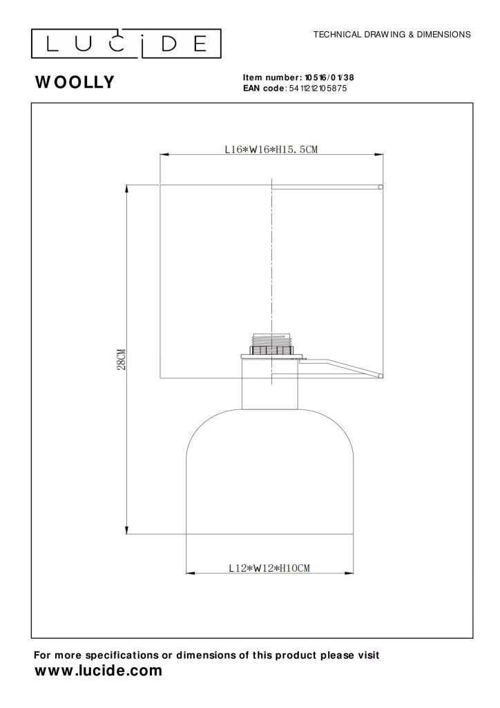 Lampada da tavolo crema paralume cotone E14 Lucide
