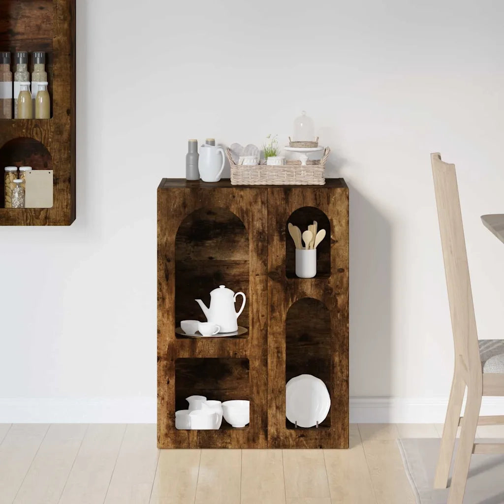 Credenza | Madia | Buffet da pranzo | Armadio da pranzo Rovere fum¨¦ 59 x 35 x 80.5 cm Legno multistrato