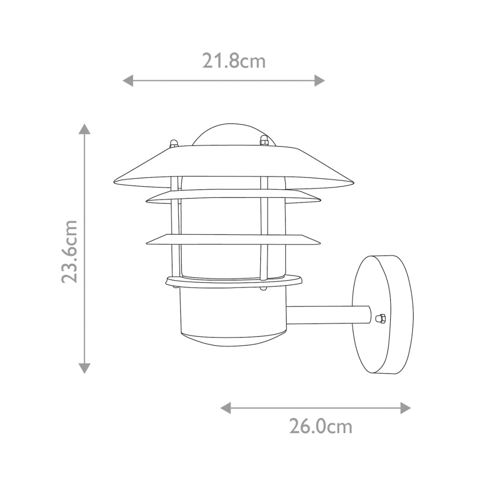 Applique esterno nero industriale E27 60W Helsingor