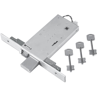SERRATURA METALLO INFILARE ELETTRICA 69 FEB  B.Q ZIN F.MM 25 DM M4 TRIPL+SCR H.MM 81 E.MM 90