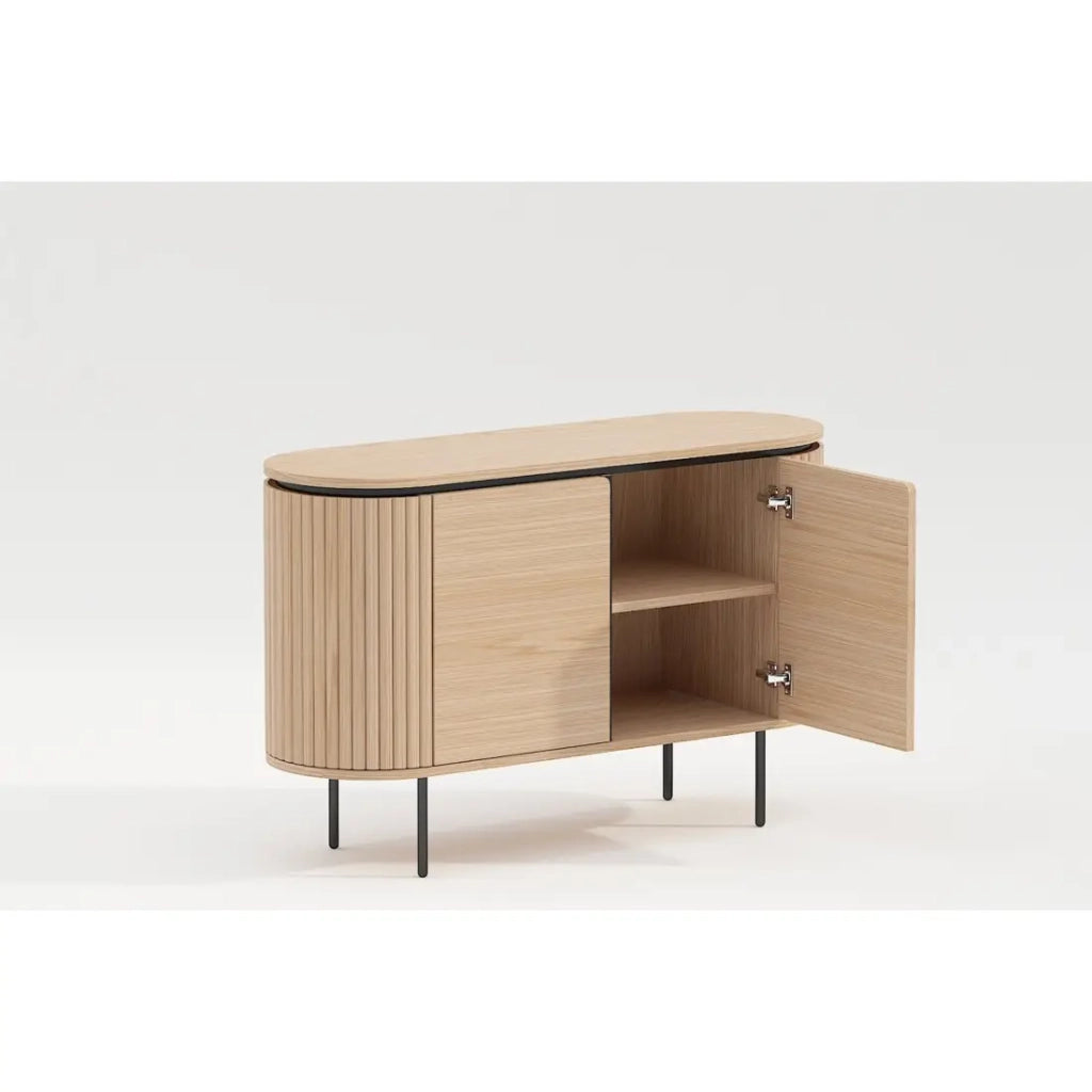 Buffet 120 cm 2 porte rovere chiaro e nero – Collezione SÖREN