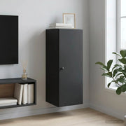 Mobiletto a muro Nero 33 x 34,5 x 90 cm Legno ingegnerizzato 899096