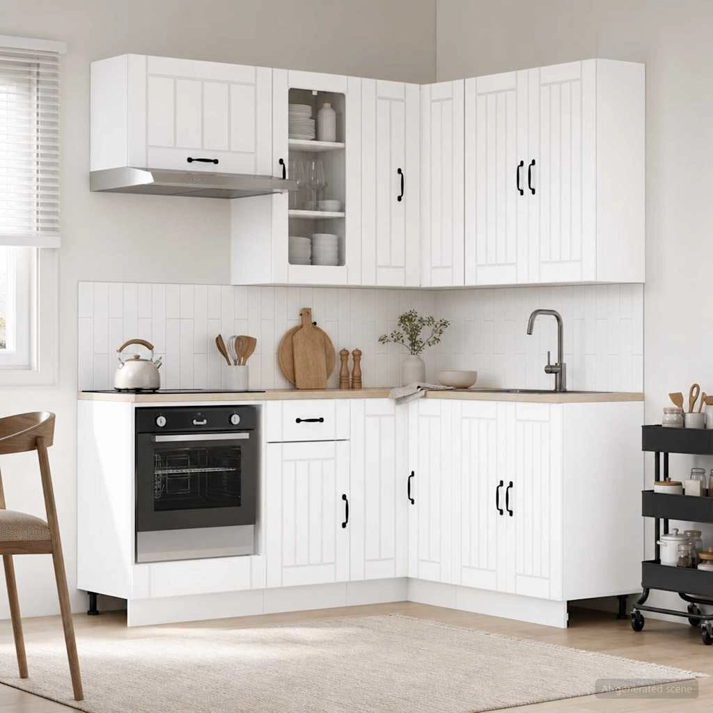 Unità Cucina LUCCA 8 pz Bianco Legno ingegnerizzato 3438391