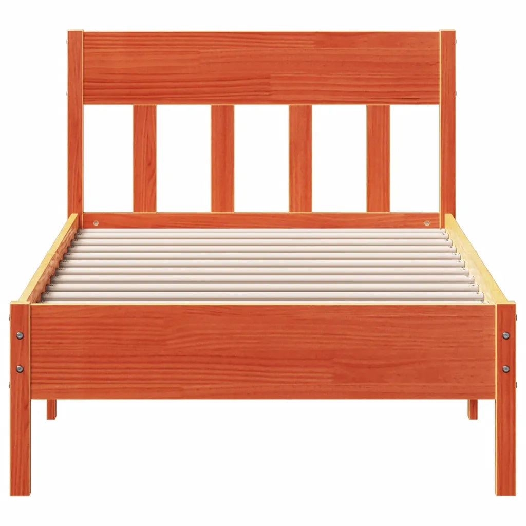 Letto senza Materasso Marrone Cera 90x200 cm Legno di Pino 842661