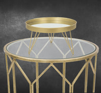 Svuota Tasche Glam Oro/Mirror Ø31x18 cm in Ferro e Specchio Oro