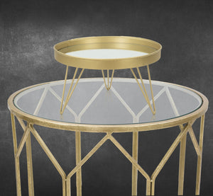 Svuota Tasche Glam Oro/Mirror Ø31x18 cm in Ferro e Specchio Oro