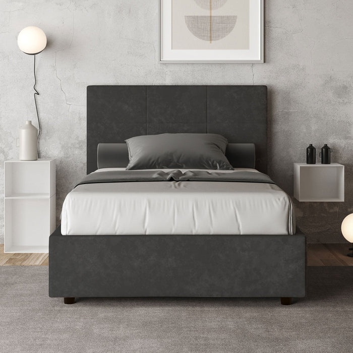 Letto 1 Piazza e Mezzo 120x210 cm Senza Rete Mika Grigio