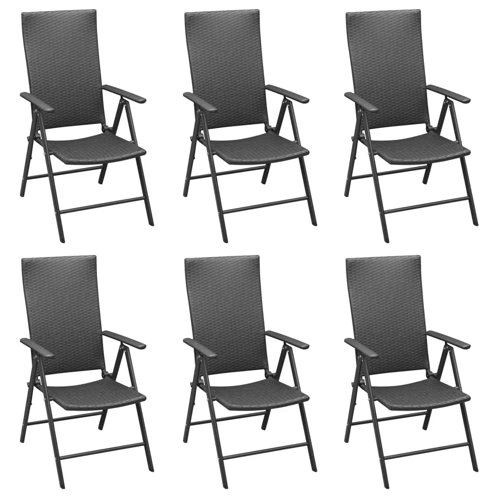 Set da Pranzo da Giardino 7 pz Nero in Polyrattan cod mxl 40939