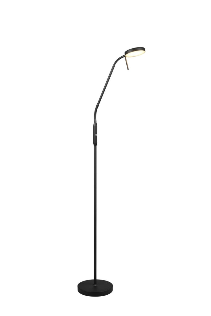 Lampada da terra nera MORENO RL braccio flessibile CCT 3W