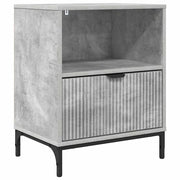 Comodino | Armadio da Notte | Mobiletto da notte con cassetto Grigio cemento 49 x 36 x 61 cm