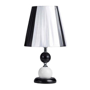Lampada da tavolo LED con attacco E27, dimmer e paralume in tessuto Nero / Bianco Avizar