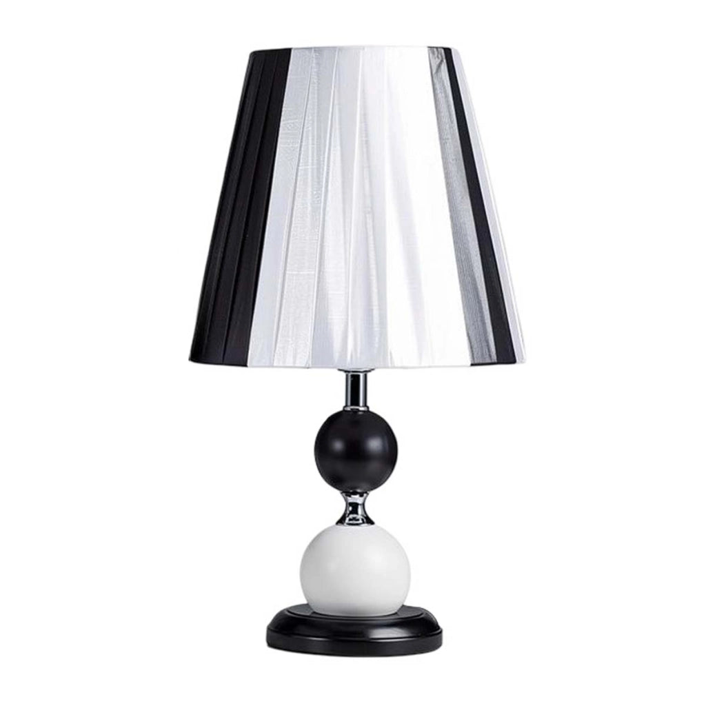 Lampada da tavolo LED con attacco E27, dimmer e paralume in tessuto Nero / Bianco Avizar