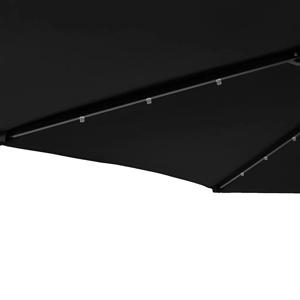 Ombrellone Giardino con LED Palo Acciaio Nero 225x225x212 cm 4005072