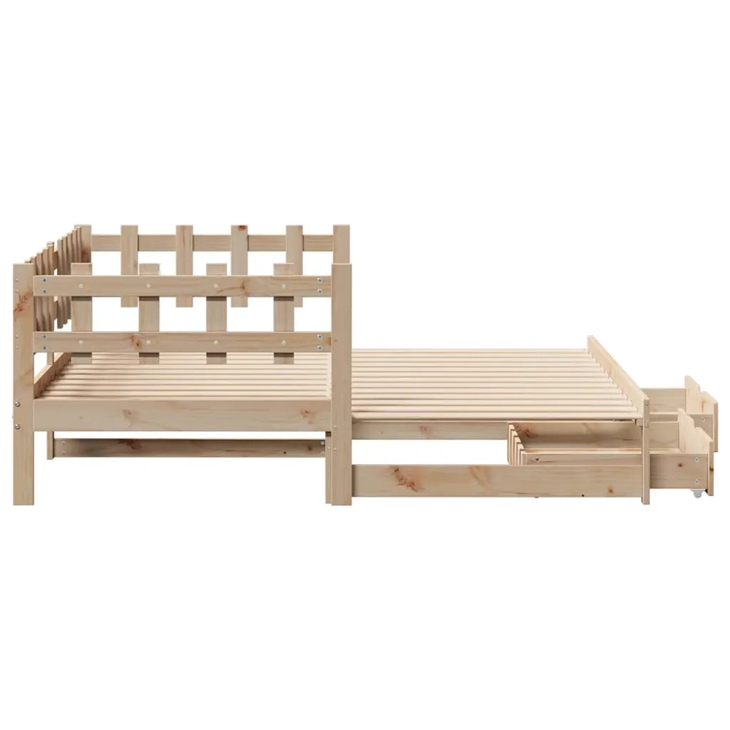 Divano Letto Estraibile con Cassetti senza Materasso 80x200 cm