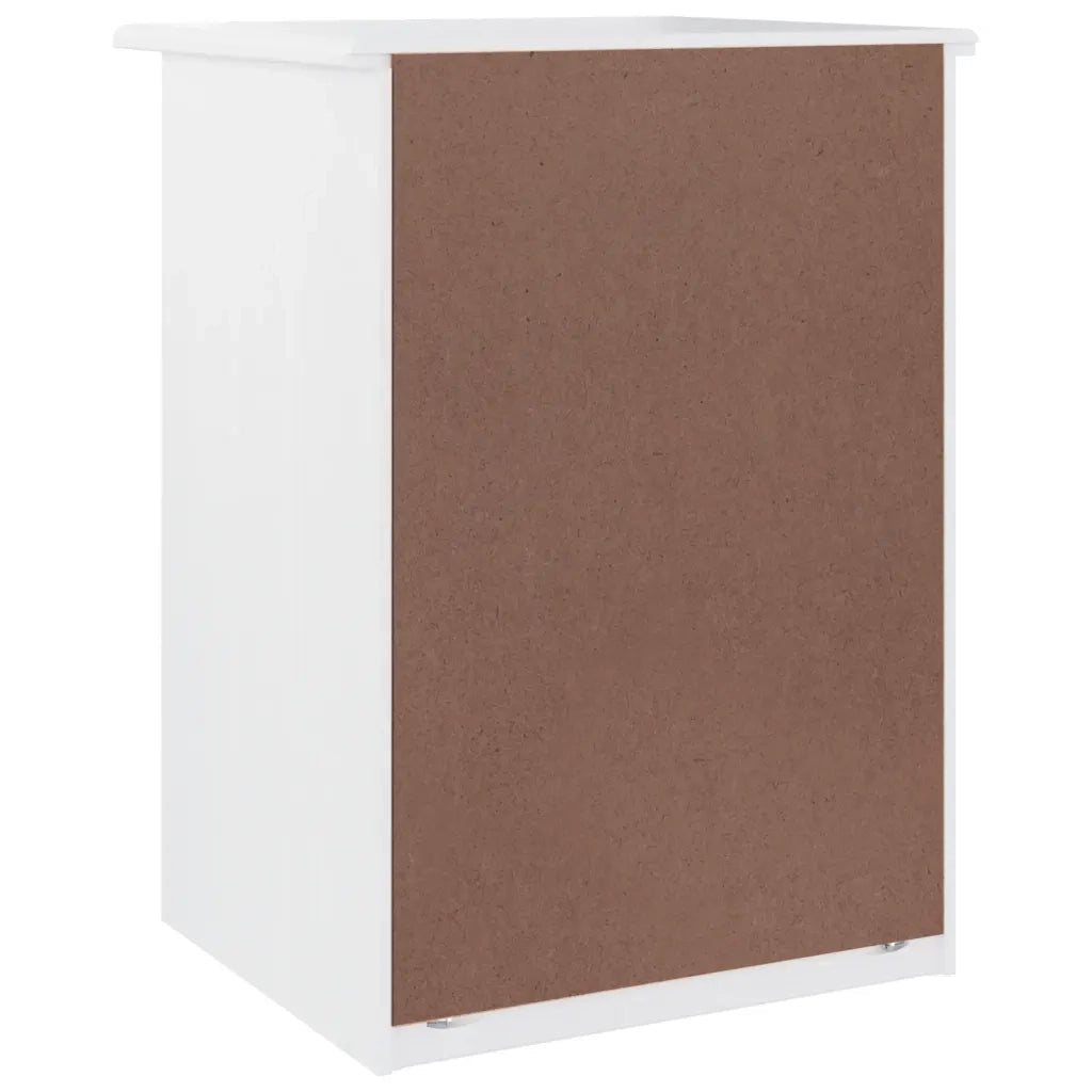 Comodino ALTA Bianco 41x35x55,5 cm in Legno Massello di Pino 353918