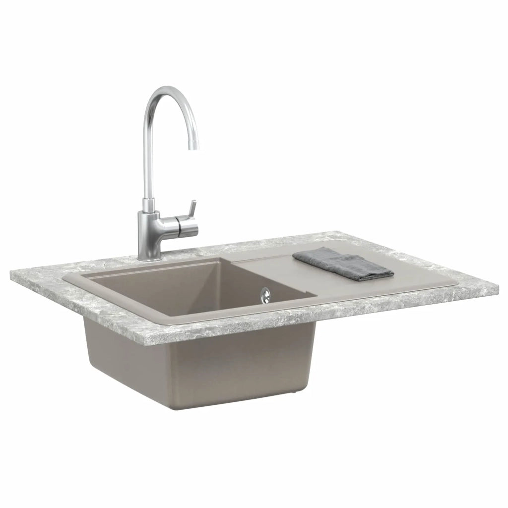 Lavello Grigio 670 x 460 mm 80% Quarzo e 20% Resina 42028409