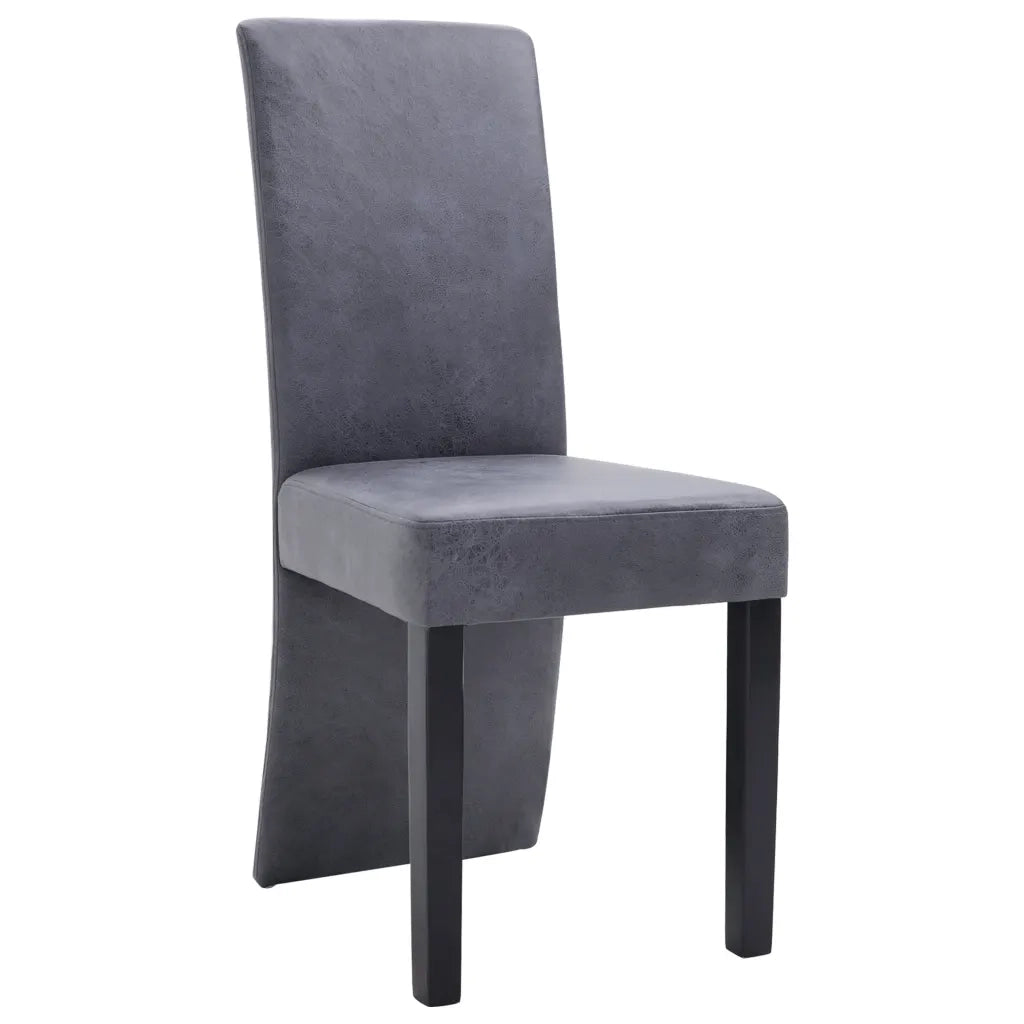 Sedie da Pranzo 4 pz Grigie in Similpelle Scamosciata 249203