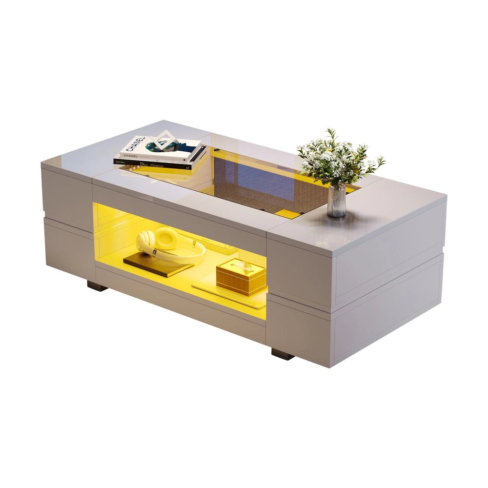 Tavolino da Caff¨¨ LED con App Bluetooth ¨C MINIMAL ¨C Bianco, Salotto/Soggiorno