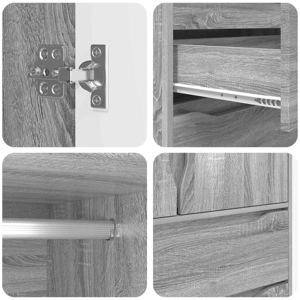Guardaroba con cassetto Sonoma grigia 79,5 x 49 x 156 cm 3406251