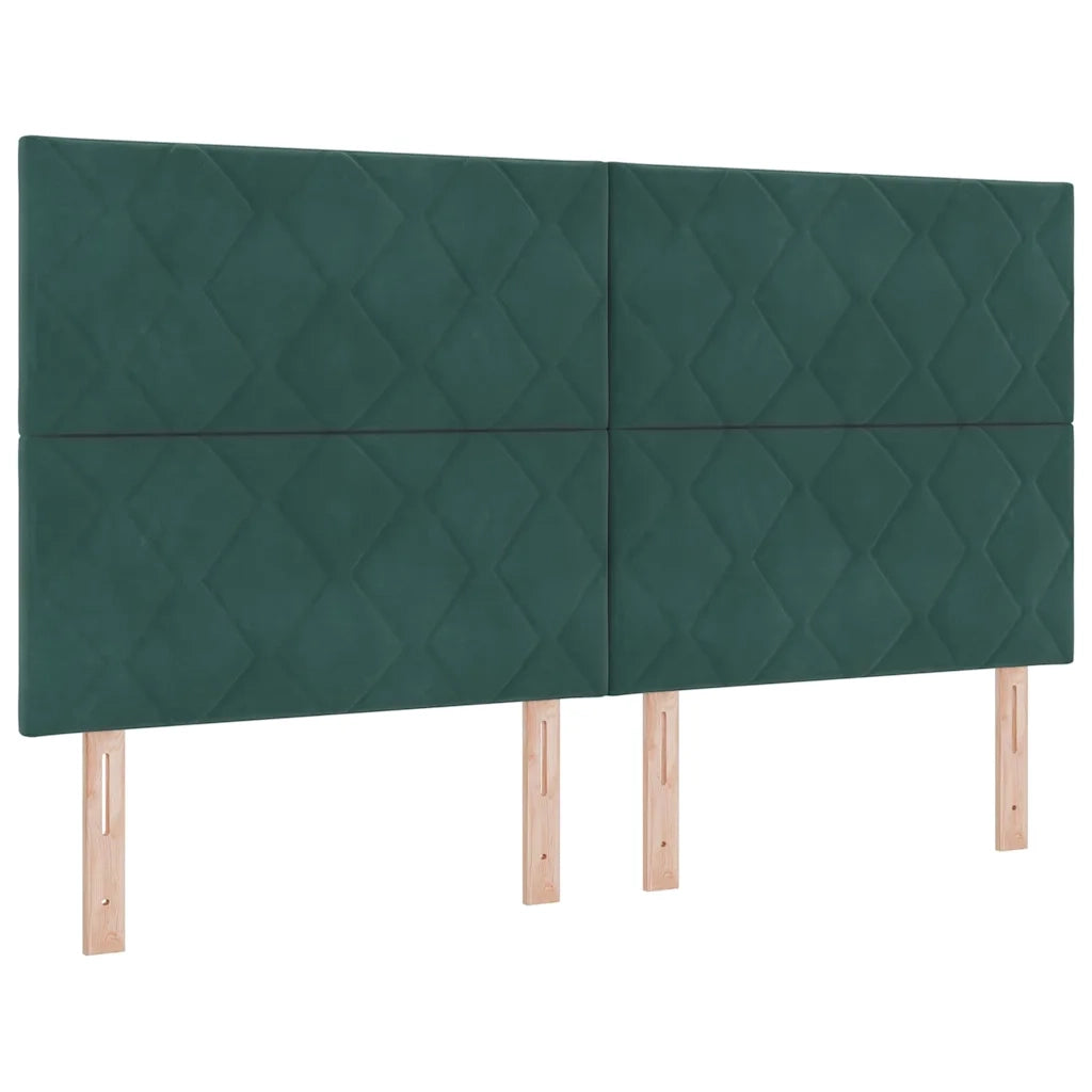 Letto a molle con testiera Verde Scuro 180 x 200 cm Velluto 3342077