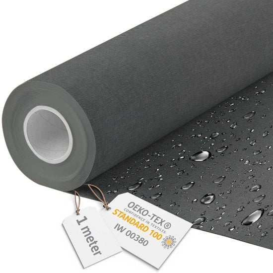 Telaio di canapa impermeabile - Tessuto per mobili per metro, Imitazione piatto 160 cm largo - Tessuto impermeabile 220 g/m2 600D - Tessuto per ombrelloni impermeabile per metro, Stony Beach 1M