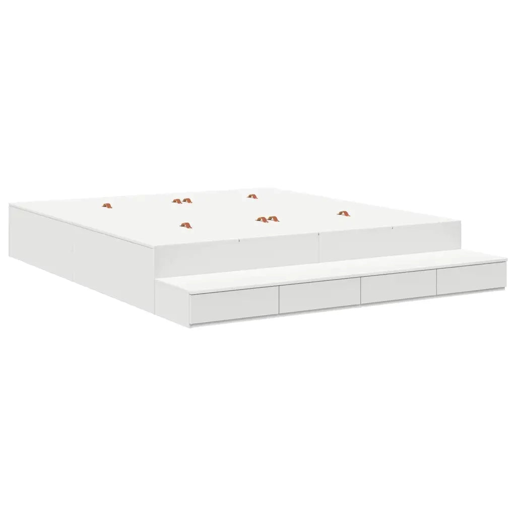 Struttura letto con contenitore Bianco 180 cm Legno multistrato 3335661