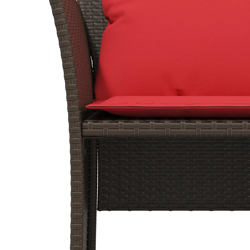 vidaXL Sedia da Giardino con Poggiapiedi in Polyrattan Marrone