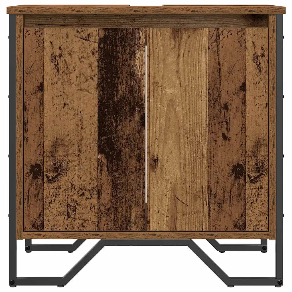 Armadio per Lavabo da Bagno-Armadietto da bagno-Mobiletto da bagno Legno vecchio 60 x 35 x 60 cm