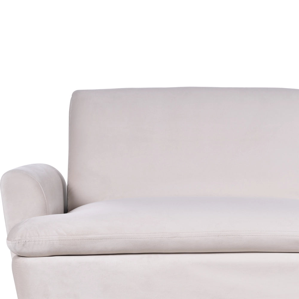 Divano Letto Velluto Beige 3 Posti Click Clack Gambe In Metallo Dorato