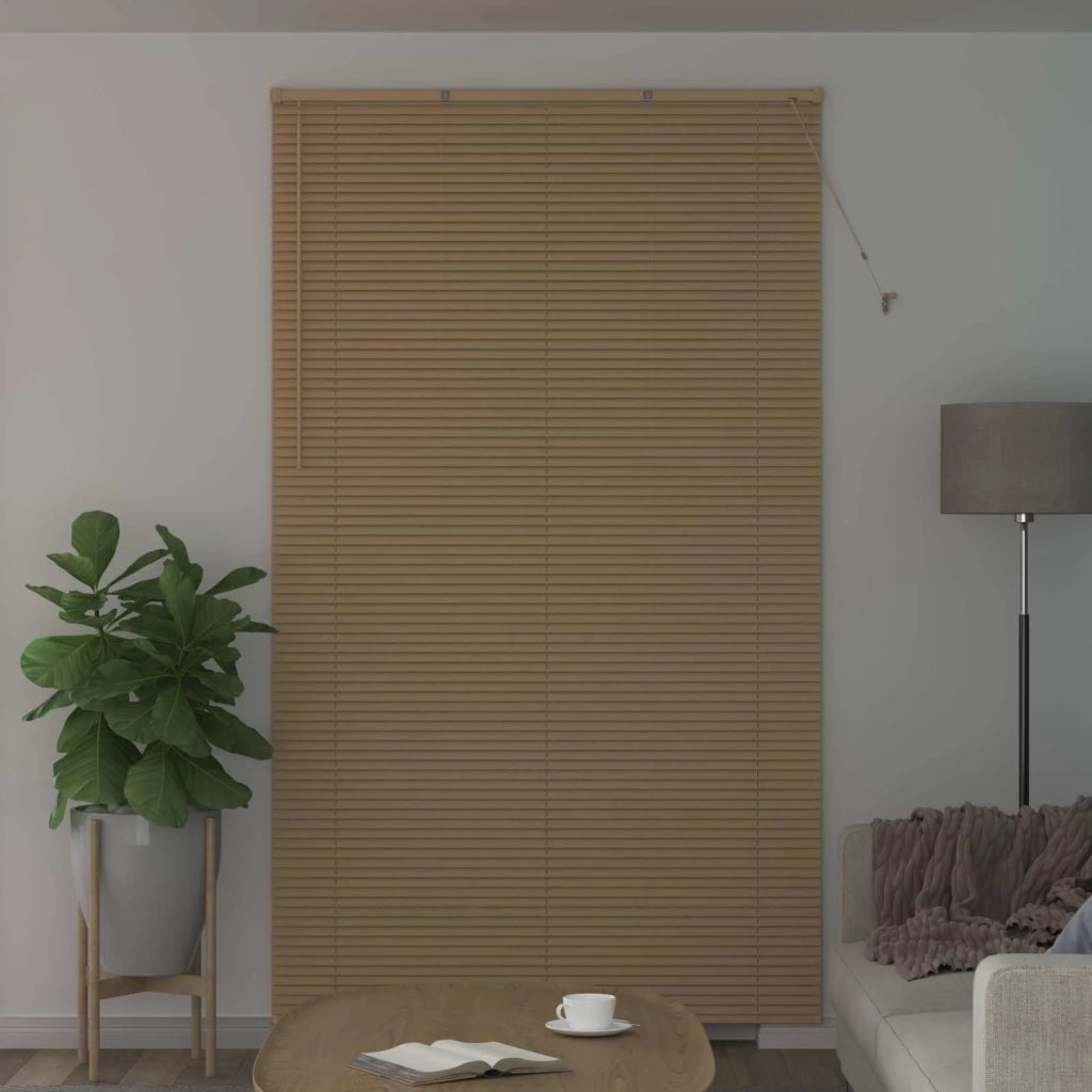 Tenda Veneziana Marrone Chiaro con Motivo 213 x 140 cm PVC 42003781