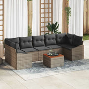 Set Divano da Giardino 8 pcs Grigio polyrattan 3356466