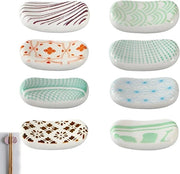 Sostegno di ceramica per coltelli, cucchiai e forchette - Set da 2 - Design elegante - Qualità premium - Orecchiette per stuzzichini.
