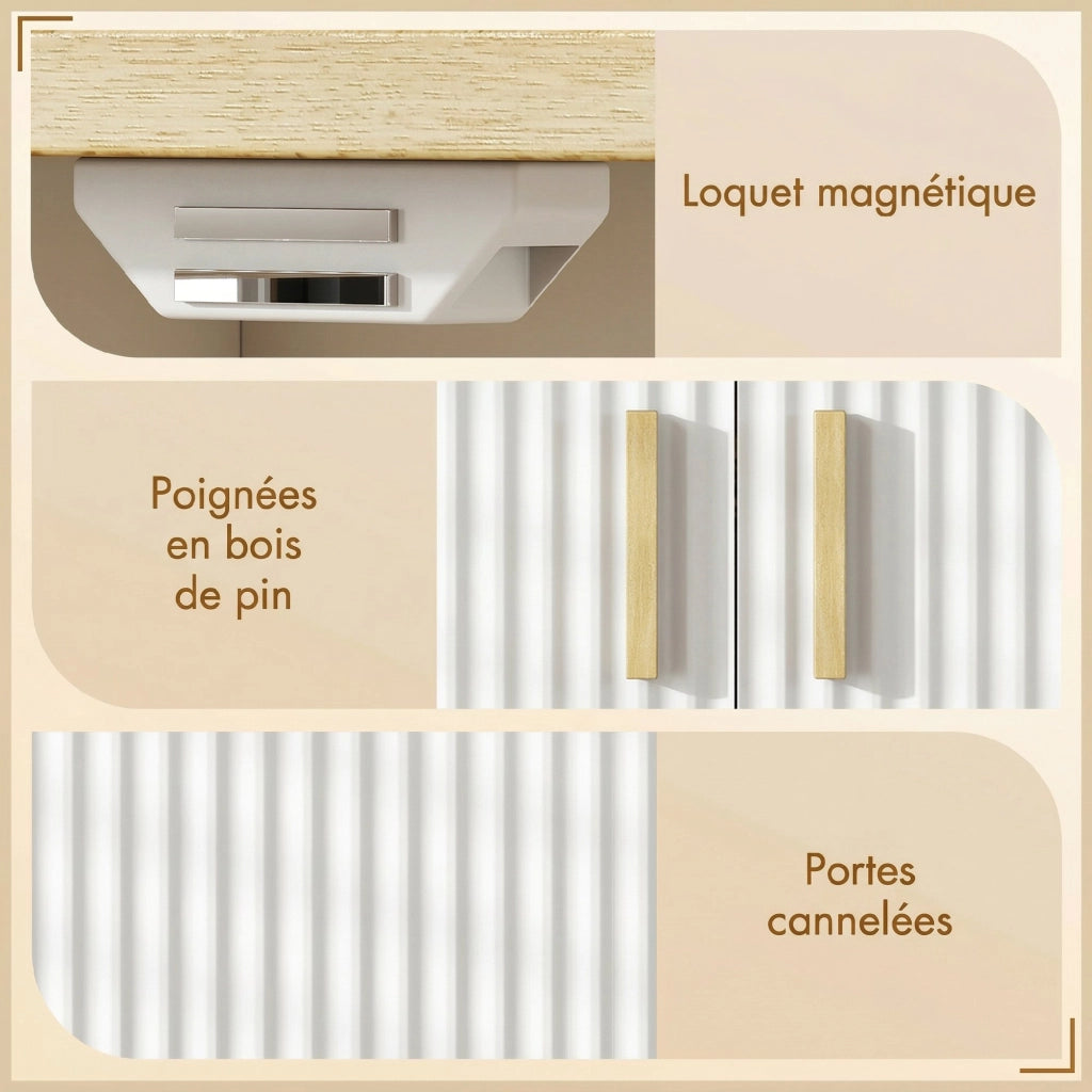 Mobile Sottolavabo Bagno con 2 Ante e Ripiano Regolabile ¨C Zephmum ¨C Bianco 60x30x61
