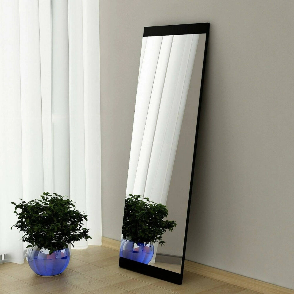 Specchio Fiammetta, Specchiera, Articolo d'arredo a muro, Decorazione con specchio, 40x2h120 cm, Nero