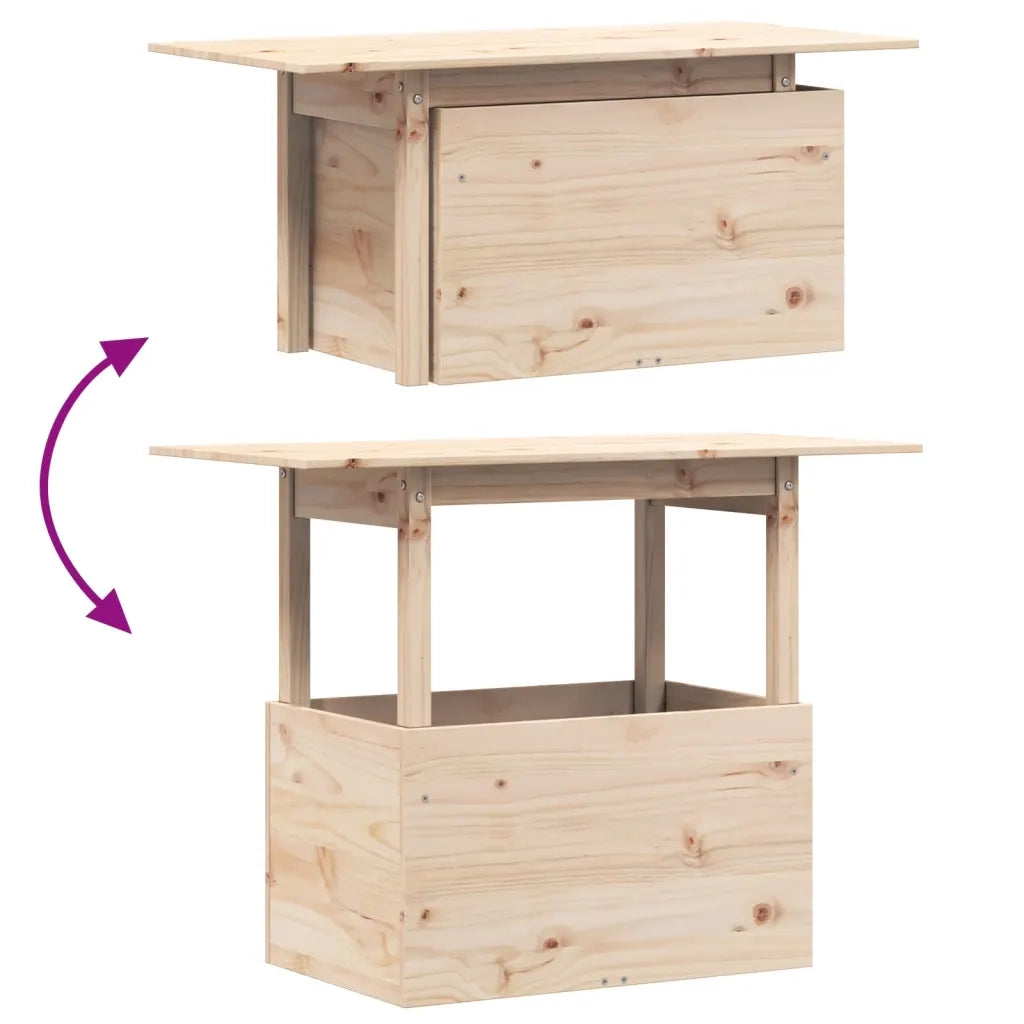 Tavolino da Giardino-Tavolo da Esterno 100x50x75 cm in Legno Massello di Pino