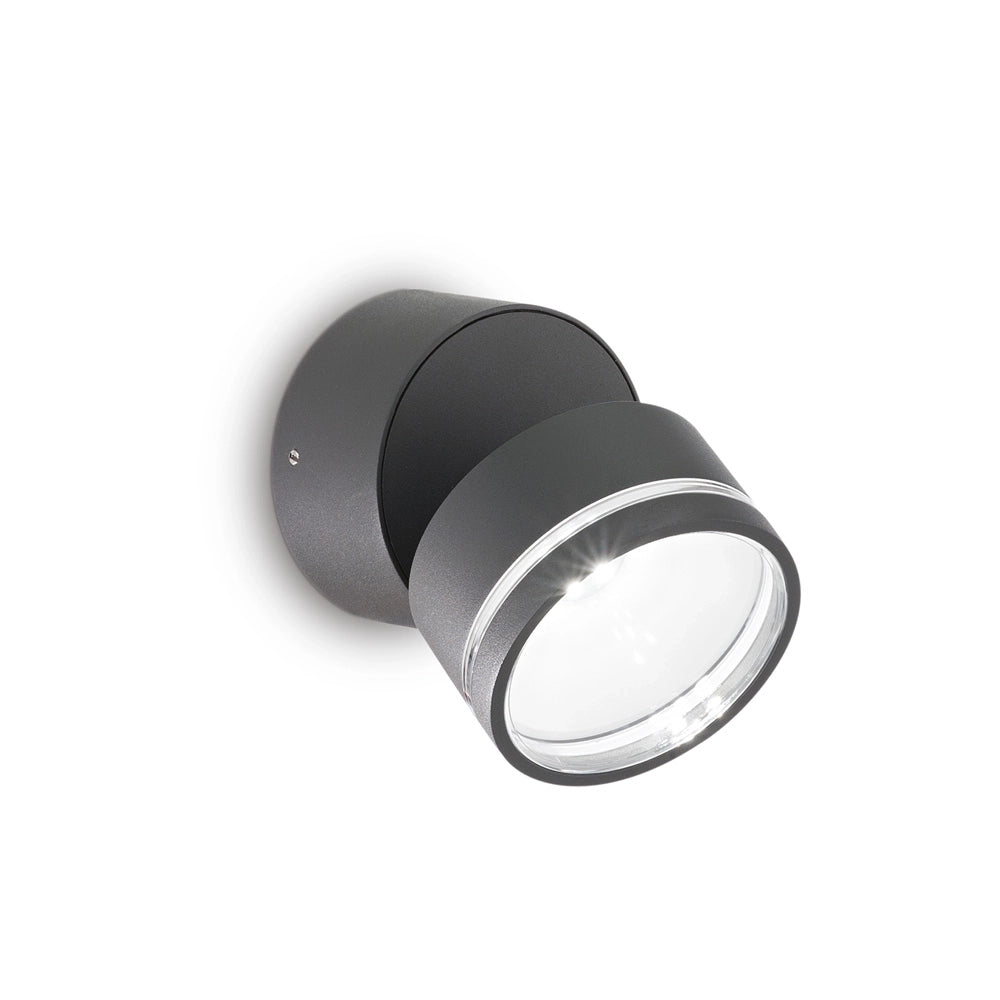 Applique Moderna Omega Metallo Antracite Led 7W 3000K Luce Calda