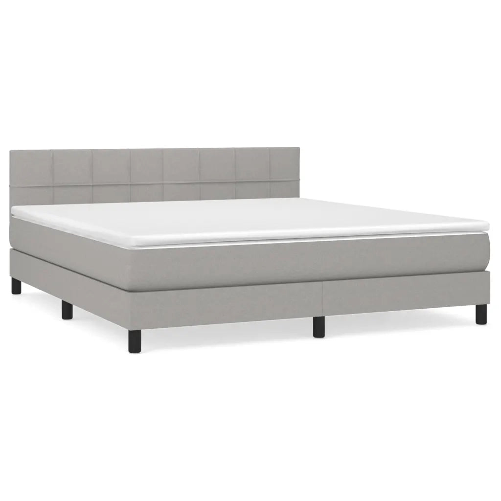 Giroletto a Molle con Materasso Grigio Chiaro180x200 cm Tessuto