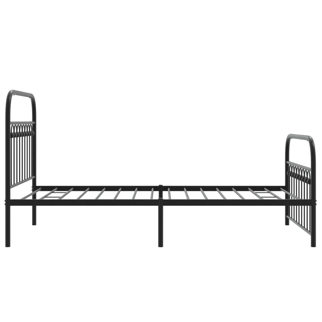 Giroletto con Testiera e Pediera-Struttura Letto Metallo Nero 100x190 cm 939108