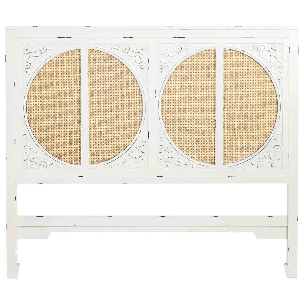Testiera in legno bianco con doghe 150x5x130h cm