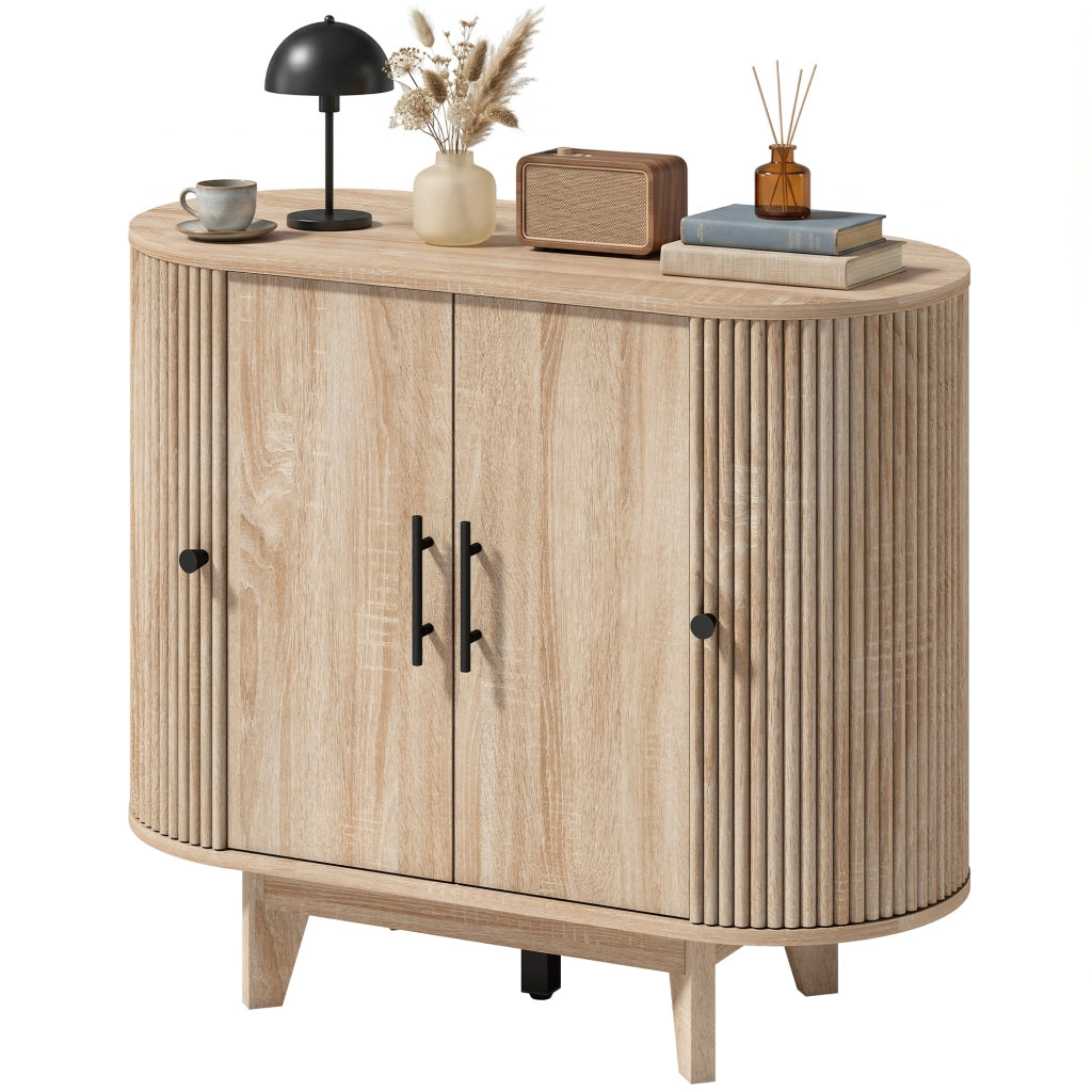 Buffet con 4 ante e ripiani regolabili ¨C Minimal ¨C Rovere 90x40x76