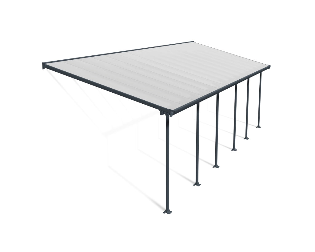 Pergola Addossata in Alluminio Feria 3X9.2 m colore Grigio