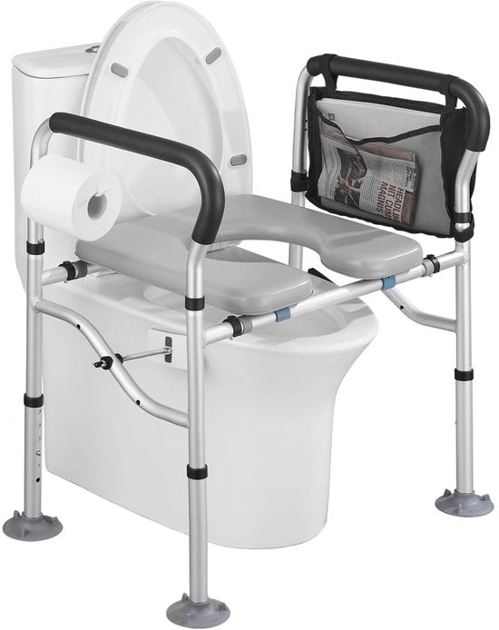 Sedile per Bagnanti con Sostegno - Peso Sostenibile fino a 182 kg - Sedile per Bagnanti Adattabile - Sedile per Bagnanti per Anziani - Sedile per Bagnanti con Maniglie - Sedile per Bagnanti con Cuscino di Supporto
