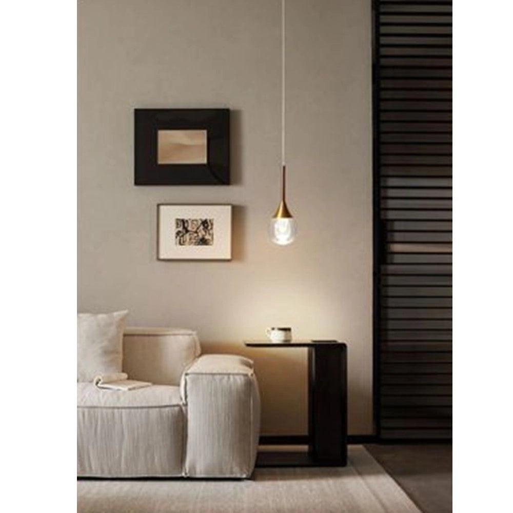 Trade Shop - Lampadario Moderno Led 5w Globo Lampada Dorata Pendente Luce 3000k 4000k 6500k Lp-41 - -bianco Caldo      -
