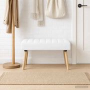 Panchina trapuntata a canale Bianco 80 x 40 x 46 cm Tessuto 42038484