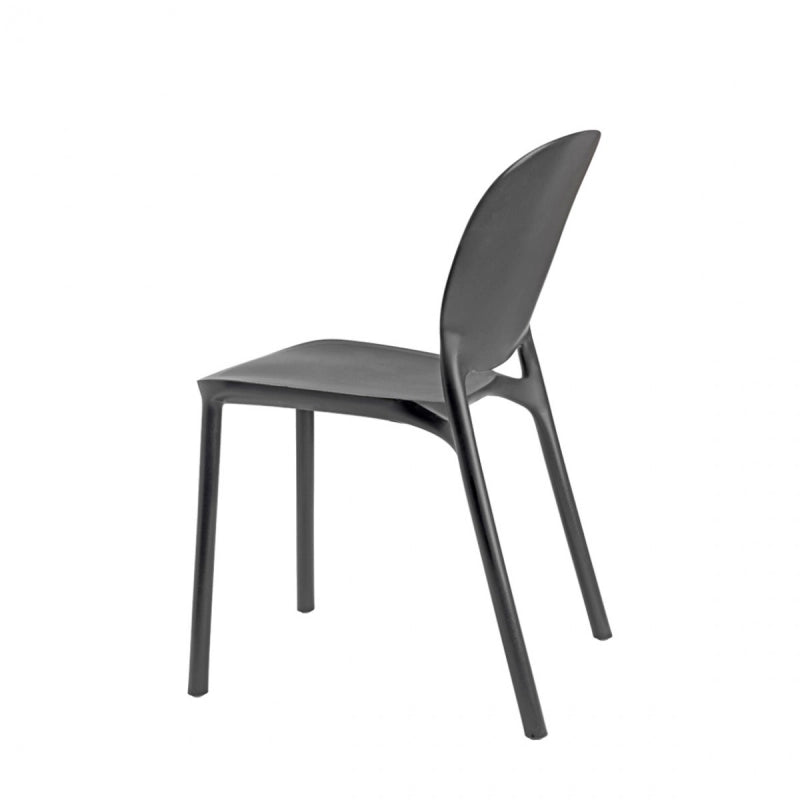 SET 6 SEDIE HUG TECNOPOLIMERO DA POST CONSUMO INDUSTRIALE SCAB DESIGN - Antracite 81