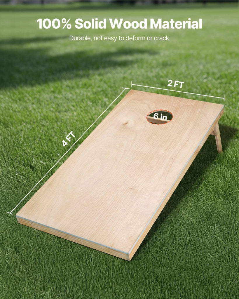 Set Gioco Cornhole 4A-29-7 in Legno Massello Pieghevole Portatile con Borsa per Giardino ed Esterni 1255 x 600 x 302 mm